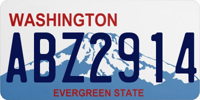WA license plate ABZ2914