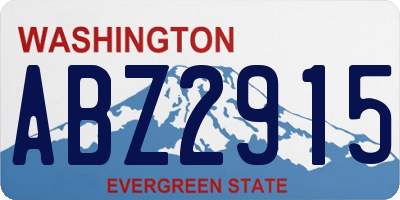 WA license plate ABZ2915