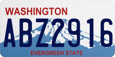WA license plate ABZ2916