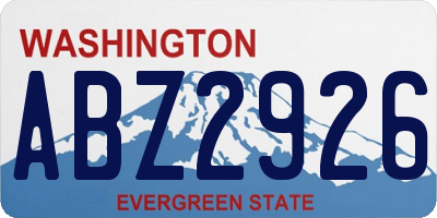 WA license plate ABZ2926