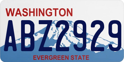 WA license plate ABZ2929