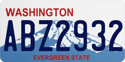 WA license plate ABZ2932