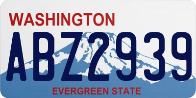 WA license plate ABZ2939