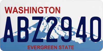 WA license plate ABZ2940