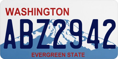 WA license plate ABZ2942