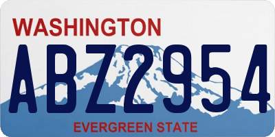 WA license plate ABZ2954