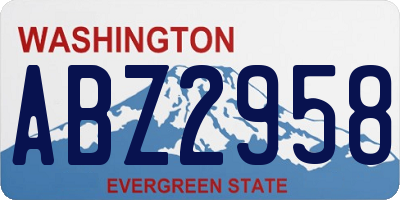 WA license plate ABZ2958
