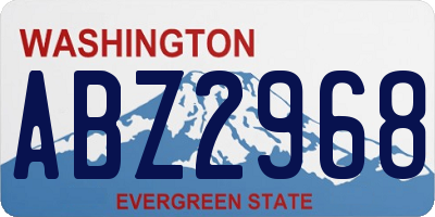 WA license plate ABZ2968