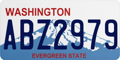 WA license plate ABZ2979