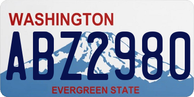 WA license plate ABZ2980