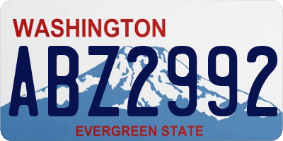 WA license plate ABZ2992