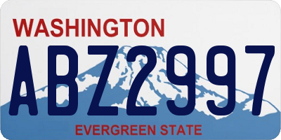 WA license plate ABZ2997