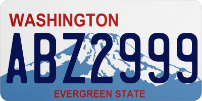 WA license plate ABZ2999