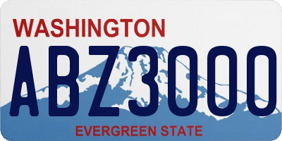 WA license plate ABZ3000