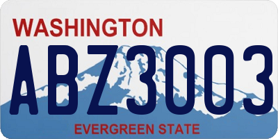 WA license plate ABZ3003