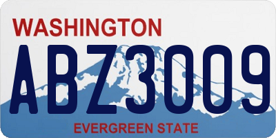 WA license plate ABZ3009