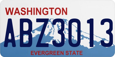 WA license plate ABZ3013