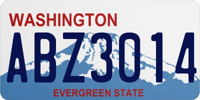 WA license plate ABZ3014