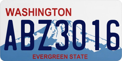 WA license plate ABZ3016