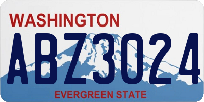 WA license plate ABZ3024