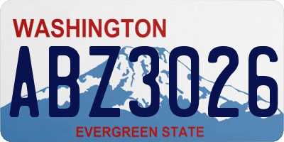WA license plate ABZ3026