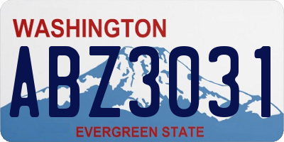 WA license plate ABZ3031