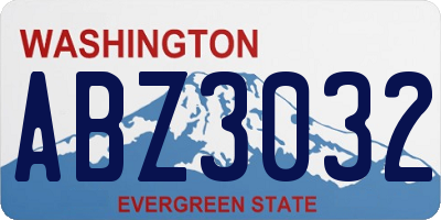 WA license plate ABZ3032