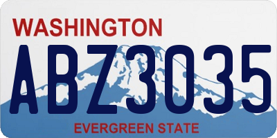 WA license plate ABZ3035