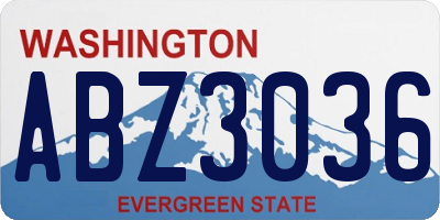 WA license plate ABZ3036
