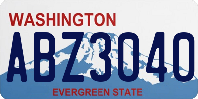 WA license plate ABZ3040