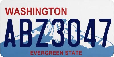 WA license plate ABZ3047