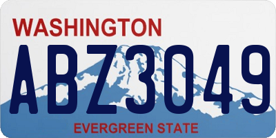 WA license plate ABZ3049