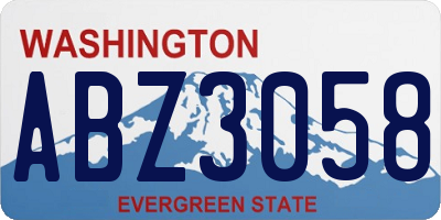 WA license plate ABZ3058