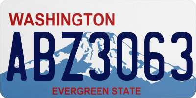 WA license plate ABZ3063