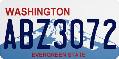 WA license plate ABZ3072