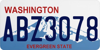 WA license plate ABZ3078