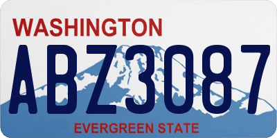 WA license plate ABZ3087
