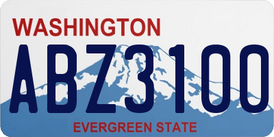 WA license plate ABZ3100