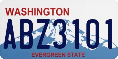 WA license plate ABZ3101