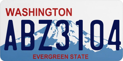 WA license plate ABZ3104
