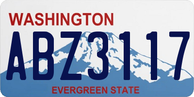 WA license plate ABZ3117