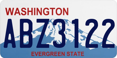 WA license plate ABZ3122