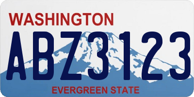 WA license plate ABZ3123