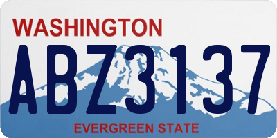 WA license plate ABZ3137