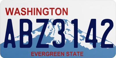 WA license plate ABZ3142