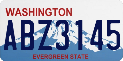 WA license plate ABZ3145
