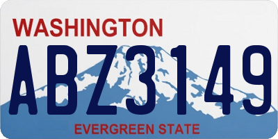 WA license plate ABZ3149
