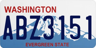 WA license plate ABZ3151