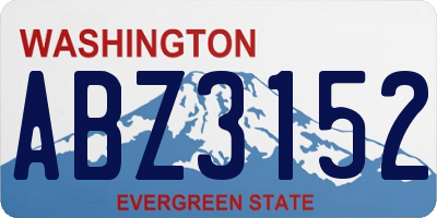 WA license plate ABZ3152