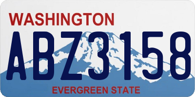 WA license plate ABZ3158